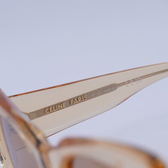 🕶️ New Celine CL40277F 42J Sunglasses - Transparent Orange Frame, Brown Lenses - Picture 5 of 10